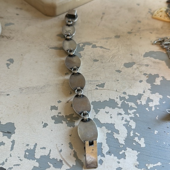 Vintage Sterling silver and Onyx link bracelet 7 1/2” Mexico 925 - Picture 3 of 9